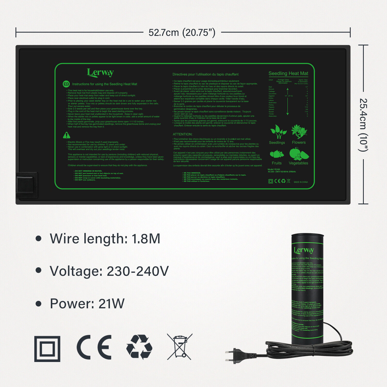 LERWAY 21W Fide Isıtma Matı AB - Seedling Heat Mat incelemesi ve fiyatı